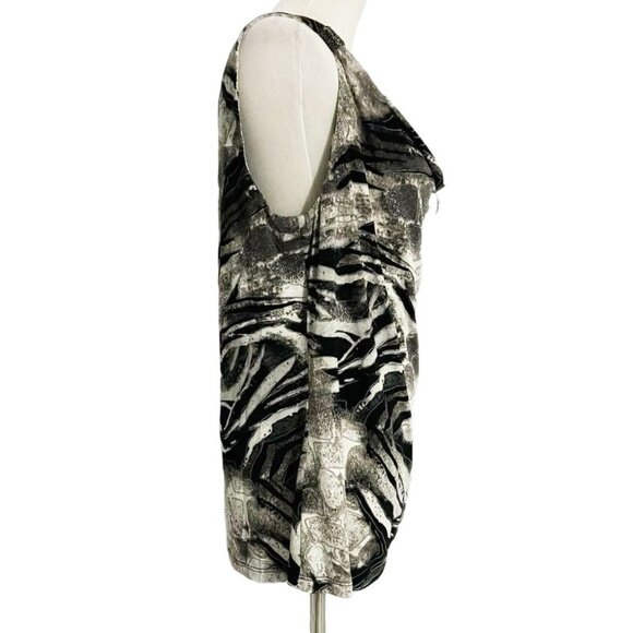 Cache Size XL  Top Blouse Sleeveless Pewter Abstract - Picture 2 of 5